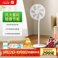 米家小米電風(fēng)扇落地扇家用  直流變頻自然風(fēng)大廣角輕音節能電扇1X升級版 充電寶供電 
