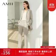 AMII女裝2025職業(yè)西服套裝女夏季新款休閑外套時尚西裝兩件套 卡其(西褲) L (165)
