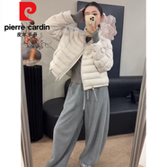 皮爾卡丹（pierre cardin）泡芙云感排骨羽絨服女2025新寬松立領(lǐng)超好看短款小個(gè)子白鴨絨外套 米白色 S