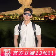 牧唯 美式高街重磅男士t恤夏季新款復古正肩polo短袖衫亨利領健身上衣 POL04白色 2XL [建議140-160斤]