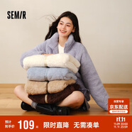 森馬（Semir）外套女插肩袖珊瑚絨仿羊羔毛2024冬季立領(lǐng)寬松夾克109724108003