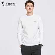 與狼共舞（DANCING WOLVES）圓領(lǐng)長(cháng)袖T恤男春季打底衫內搭親膚上衣 本白803 XL 180_96A_