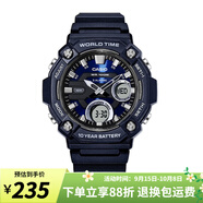 卡西歐（CASIO）手表男十年電力 戶外運動男表 多功能石英學生手表學生表 AEQ-120W-2A