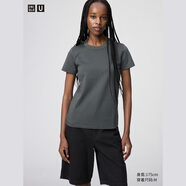 優(yōu)衣庫(kù)合作款女裝大師T圓領(lǐng)T恤短袖正肩素色白T474404 58 深綠色 XL /165/92A