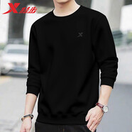 特步（XTEP）鉅惠運動套頭衛(wèi)衣情侶百搭新款學(xué)生上衣男子上衣褲子潮流運動褲 黑-0186（衛(wèi)衣-男） L