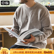 馬登工裝 雪尼爾圓領(lǐng)毛衣保暖親膚打底針織衫男秋季休閑慵懶上衣 石灰色 M （120-140斤）