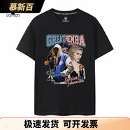 慕新百球星莫蘭特庫茲馬鮑爾奇才13號普爾歐文東契奇T恤短袖歐美式潮流 杜蘭特和黑寡婦-黑色 S 短袖160