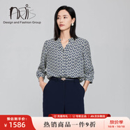 ARTiSSTYLE2025夏季新款 褶藝輕雅襯衫AR5816030-211 幾何鳶尾花 S (36)