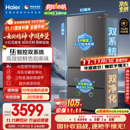 海爾（Haier）「小紅花2.0」550升法式多門(mén)雙系統雙循環(huán)家用電冰箱大容量一級能效國家補貼BCD-550WGHFDC9GYU1