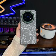 透恩vivoxfold5手機殼xfold5折疊屏保護套浮雕山茶花中軸超薄后殼外全包防摔男女新款磨砂網(wǎng)紅防指紋 vivoxfold5浮雕山茶花中軸后殼磁吸丨灰色