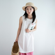 版型超好小白裙 立體花瓣領(lǐng)無(wú)袖連衣裙 日系疊穿小短裙子夏 白色(批) S