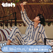 野獸派家居（tbh）睡衣男士 都市野獸黑豹法蘭絨家居服套裝可外穿冬季情侶睡衣女冬 黑豹法蘭絨家居服套裝 米色條紋 XL