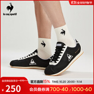 樂(lè)卡克法國(guó)公雞男女復(fù)古低幫運(yùn)動(dòng)蒙貝利爾休閑鞋跑步鞋CMT-213366 黑色 36