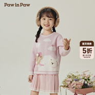 PawinPaw卡通小熊童裝秋冬男女寶軟糯可愛圓領(lǐng)兒童毛衣 Pink粉紅色/25 110 cm
