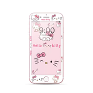 TKHE可愛(ài)卡通適用蘋(píng)果4S軟邊鋼化膜iPhone5手機膜6高清7潮女8plus白SE 56白色胡子貓 iPhone4S