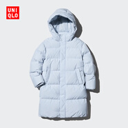 優(yōu)衣庫童裝男童女童羽絨大衣/外套夾克保暖厚衣服473308 61 水藍色 140