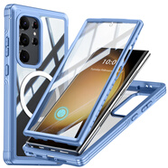 三星（SAMSUNG）【品質(zhì)原裝】適用S24/S25Ultra防摔防塵S23FE全包S25edgePlus磁吸 天藍(lán)色_【帶磁吸】 三星Galaxy_S23_FE