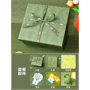 禮物盒ins風禮盒包裝盒禮盒空盒子生日禮盒伴手禮盒感禮品盒 森系禮盒+禮袋+拉菲草+燈串+賀卡+絲帶 一號：17*12*6cm可裝1-3支口紅護手霜唇釉洗面奶