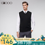 G2000男裝針織衫  春秋新款 V型時尚背心上衣百搭16075062 黑色-V領(lǐng)背心-合身版 L/175
