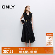ONLY2025秋季新款氣質(zhì)淑女風(fēng)中長裙無袖襯衫連衣裙女|125107046 H1Z黑色 S