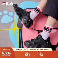 FILA 斐樂貓爪鞋4代女鞋老爹鞋情侶運動鞋復(fù)古時尚休閑鞋網(wǎng)面透氣 【女款】黑-BK 40