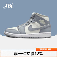 耐克（NIKE）【潮】女鞋Air Jordan中高幫aj1減震休閑透氣防滑運(yùn)動(dòng)籃球板鞋 BQ6472-115 灰白色 36.5