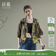 日著(zhù)RIZHUO城市輕戶(hù)外多巴胺印花短外套2024夏季新女連帽空調衫 氣泡黃 S