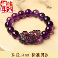 桓緣洋烏拉圭貔貅吊墜毛衣鏈男女款深邃紫色皮丘項(xiàng)鏈學(xué)生送禮物 大號(hào)單貔貅手鏈直徑14mm