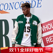 準(zhǔn)者棒球服外套男女春夏美式復(fù)古PU皮袖刺繡潮流百搭寬松運(yùn)動(dòng)夾克開衫 青瓷綠 XL (180)