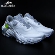 澳倫（aolun）2025防滑新款戶外運(yùn)動登山鞋休閑紐扣男鞋透氣登山徒步跑步 白     色 39