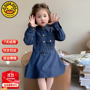 G.DUCKKIDS小黃鴨女童連衣裙春秋季25款韓版寶寶牛仔裙子兒童洋氣公主裙秋裝 圖片色 90 碼建議身高80-90cm