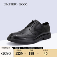 ECCO愛(ài)步正裝皮鞋男 新款舒適通勤布洛克雕花商務(wù)皮鞋 都市倫敦525614 11001 39