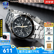 卡西歐（CASIO）男士手表EDIFICE石英腕表防水三眼表盤學生手表男送男友開學禮物 EFV-540D-1A9基礎(chǔ)秒表+鋼帶日期