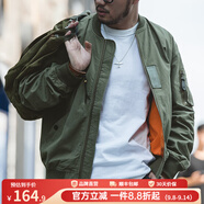 馬登工裝美式空中MA1飛行員夾克軍事風(fēng)短款外套復(fù)古棒球服男潮秋上衣 綠色 L