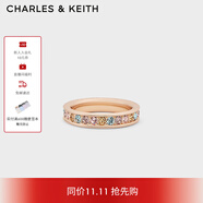 CHARLES&KEITH繽紛彩色水鉆設計感戒指生日禮物CK5-32120429 Rose Gold玫瑰金色 M