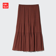 優(yōu)衣庫女裝雪紡長(cháng)裙層疊半身裙裙子偏短款480747 37 栗色 2XL /165/84A