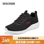 斯凱奇（Skechers）男鞋運(yùn)動(dòng)鞋復(fù)古跑步鞋簡約現(xiàn)代設(shè)計(jì)透氣舒適8790305 黑色/紅色/BKRD 39
