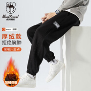 西域駱駝（VANCAMEL）休閑褲男秋冬加絨加絨束腳百搭運動(dòng)潮流男褲港風(fēng)衛長(cháng)褲 加絨 2XL