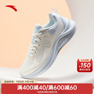 安踏（ANTA）跑步鞋女2025夏季新款輕質(zhì)網(wǎng)面透氣減震運動(dòng)鞋女士休閑 象牙白/淺霧灰-2 36