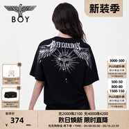 BOY LONDON【暗黑羅盤】夏情侶款短袖權(quán)杖印花炸街潮牌T恤N01906 黑印銀N01906 經(jīng)典升級(jí)款 L