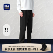 HLA男士直筒休閑褲25春秋新中華龍系列抽繩刺繡錐形衛(wèi)褲彈力運(yùn)動褲男 黑色38 175/84A