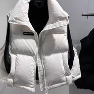 優(yōu)諾羽成人羽絨服坎肩女馬甲白鴨絨立領(lǐng)秋冬季新加厚小短款寬松背心外套 白色 M 【建議體重125-145斤】