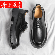 意爾康王子【品牌斷碼清倉】采購產(chǎn)品白色男士小皮鞋秋季和秋季英國厚底內增 6382黑色(增高款) 41 標準皮鞋碼