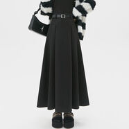 品牌剪標清倉毛呢半身裙2025新款秋冬高腰百褶裙顯瘦氣質(zhì)長(cháng)群 黑色常規款 S 【建議80-100斤】