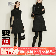 晚白【新品】2025秋款小個(gè)子短裙高腰修身半裙顯瘦通勤小A半身裙 黑色 XL