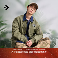 匡威（Converse）官方 休閑外套男女美式復(fù)古飛行員夾克10024169 草綠色/10024169-A02 L