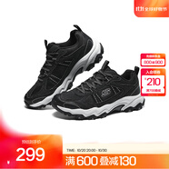 斯凱奇（Skechers）【成毅同款】云野 | 徒步鞋戶外男女款抓地防護(hù)耐磨網(wǎng)布透氣 女款-黑色/白色/BKW 37