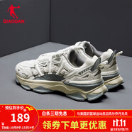 喬丹QIAODAN【開元】質(zhì)燥運(yùn)動(dòng)鞋夏季情侶款老爹鞋網(wǎng)面透氣休閑跑步鞋 樺白色/煤灰色(男) 39