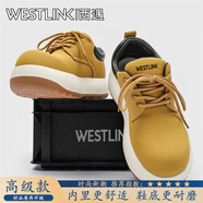 西遇（Westlink）黑色米奇大頭鞋男款厚底增高休閑圓頭皮鞋秋季潮牌cleanfit德比鞋 黃色【高級(jí)款】 單層 39 【關(guān)注店鋪優(yōu)先發(fā)貨】