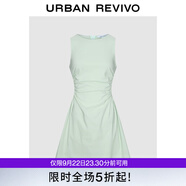 UR2025春季新款女摩登氣質(zhì)褶皺收腰顯瘦無袖連衣裙UYY750030 淺薄綠 S